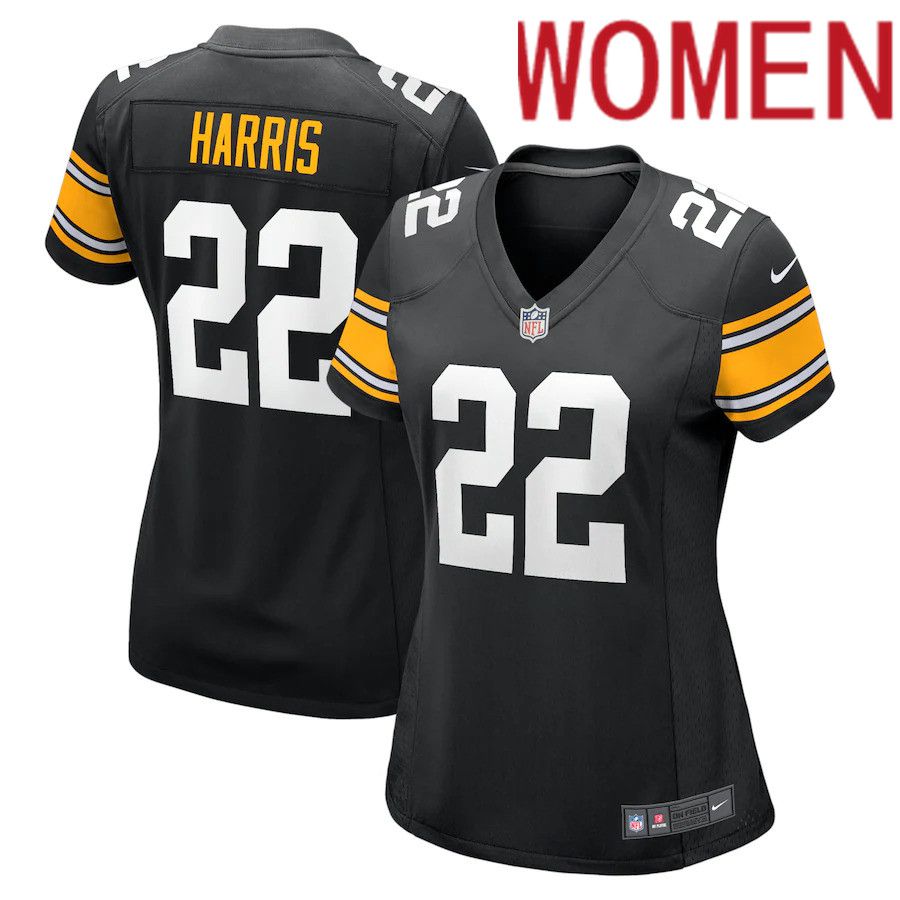 Women Pittsburgh Steelers #22 Najee Harris Nike Black Alternate Game NFL Jersey